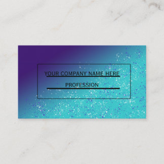 Glitter Ocean Blue Navi Aquatic Business Card