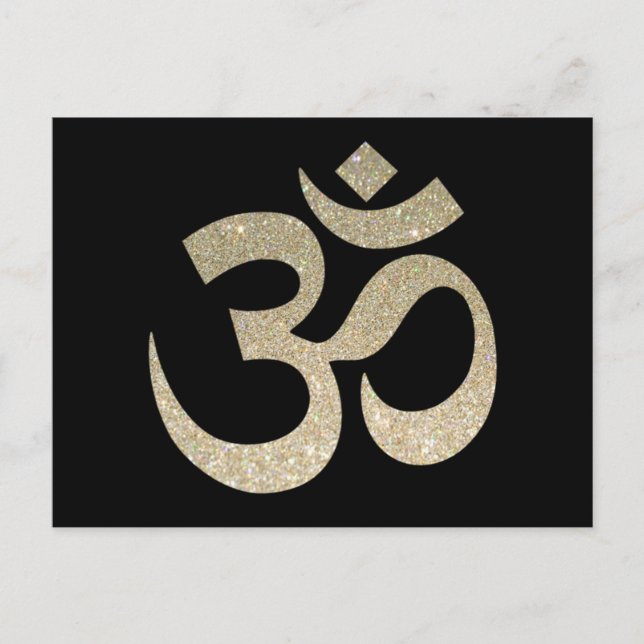 Glitter Om Symbol Post Card (Front)