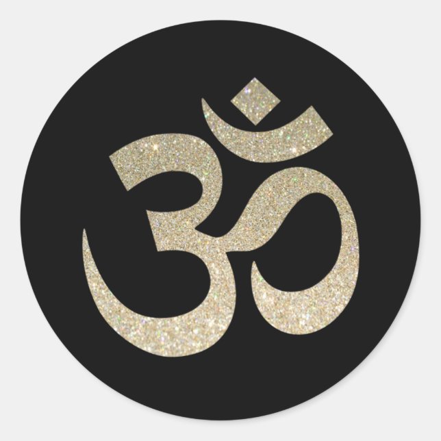 Glitter Om Symbol Sticker (Front)
