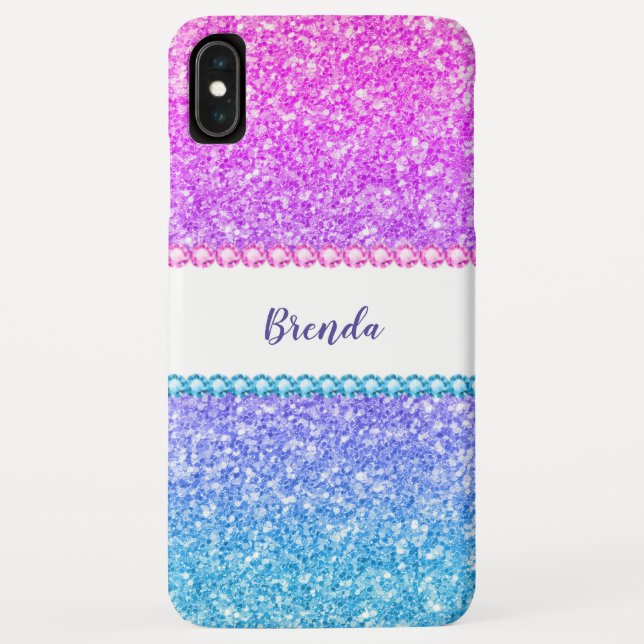 Glitter ombre & diamonds girly design Case-Mate iPhone case (Back)