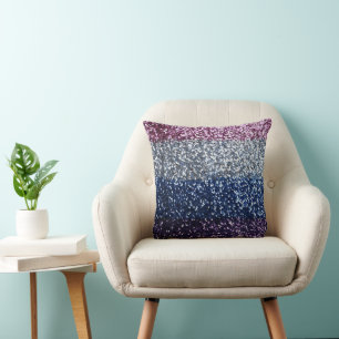 Glitter Ombre Purple Blue Cushion