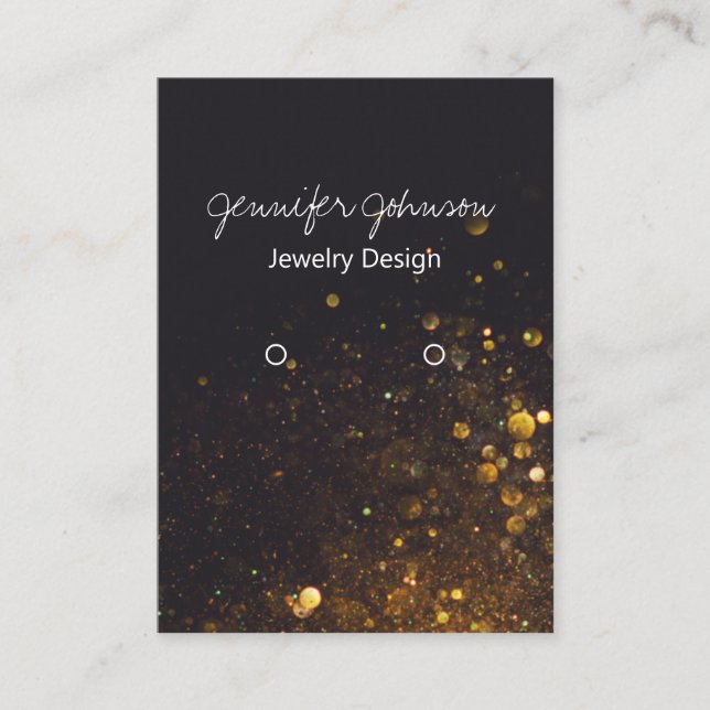 Glitter on Black Earring Holder Display Card (Front)