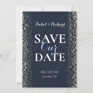 Glitter on Blue Invitation