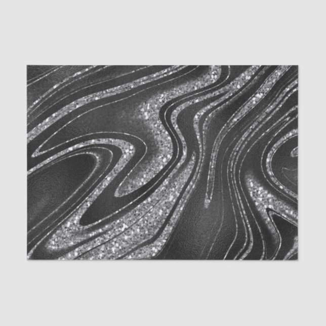 Glitter On Shimmer Black  Tissue Paper (Front)