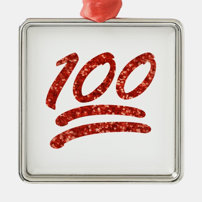 glitter one hundred emoji metal tree decoration (Front)