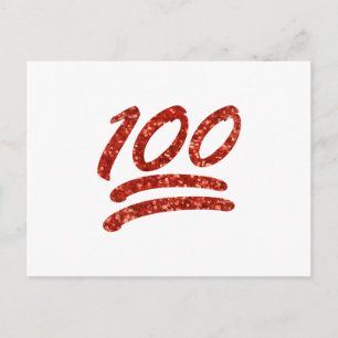 glitter one hundred emoji postcard