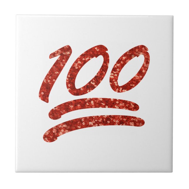 glitter one hundred emoji tile (Front)