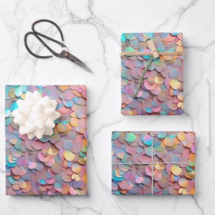 Glitter Opal Holographic Modern Collection Wrapping Paper Sheet