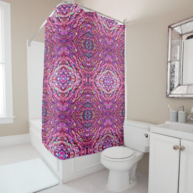 Glitter Opal Holographic Popular Collection Shower Curtain (In Situ)