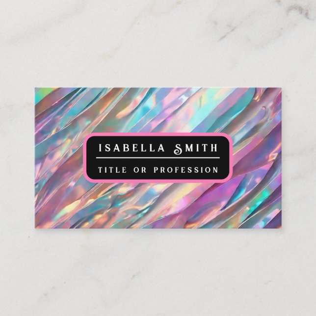 Glitter Opal Holographic Trendy Collection Business Card (Front)
