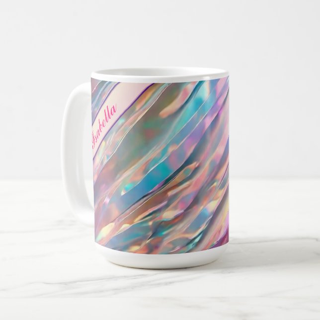 Glitter Opal Holographic Trendy Collection Coffee Mug (Front Left)
