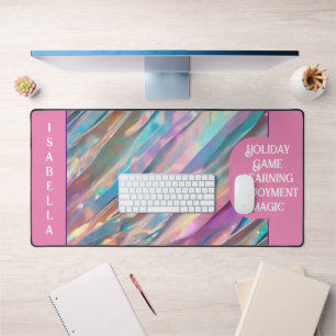 Glitter Opal Holographic Trendy Collection Desk Mat