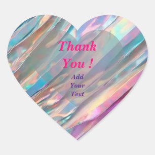 Glitter Opal Holographic Trendy Collection Heart Sticker