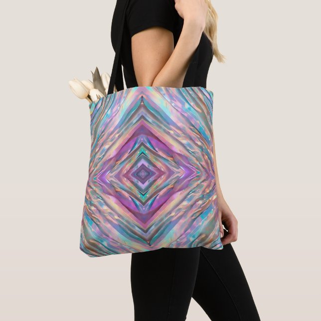 Glitter Opal Holographic Trendy Collection Tote Bag (Close Up)
