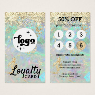 glitter opal loyalty card