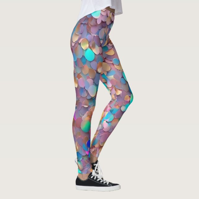 Glitter Opal Modern Holographic Collection Leggings (Right)