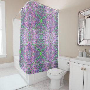 Glitter Opal Modern Holographic Collection Shower Curtain