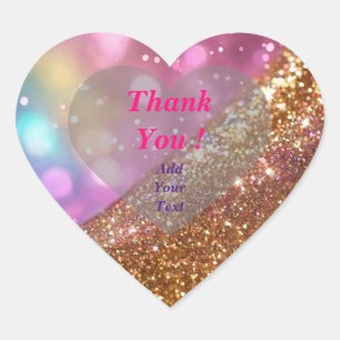 Glitter Opal Popular Holographic Collection Heart Sticker