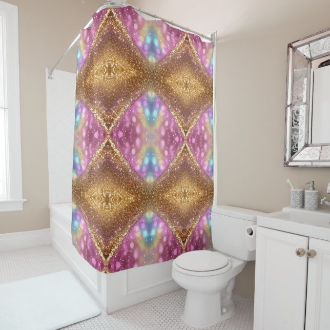 Glitter Opal Popular Holographic Collection Shower Curtain (In Situ)