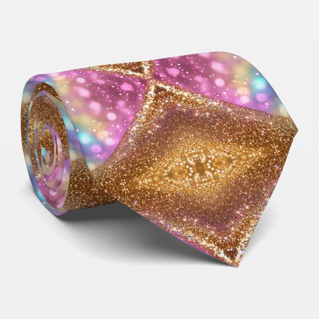 Glitter Opal Popular Holographic Collection Tie (Rolled)