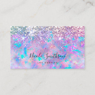 glitter opal purple business card