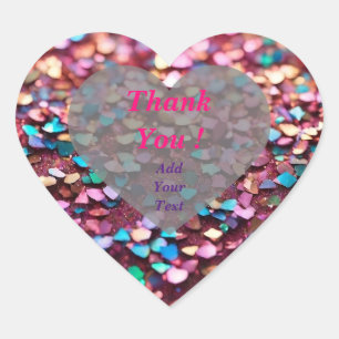 Glitter Opal Trendy Holographic Collection Heart Sticker