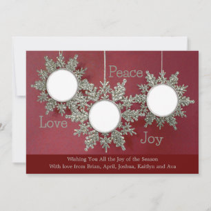 Glitter Ornaments Photo Christmas Card 
