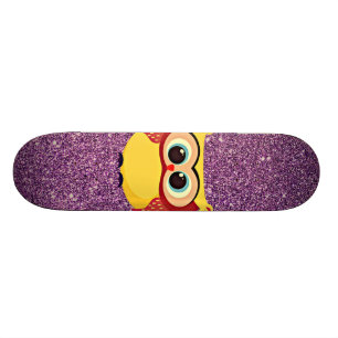 Glitter Owl Skateboard