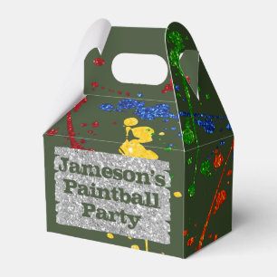Glitter Paintball Party Custom Name Favour Box