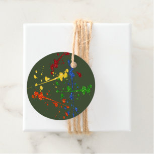 Glitter Paintball Party Paint Splatter Favour Tags