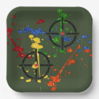 Glitter Paintball Party Targets Paper Plates