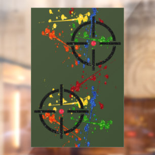 Glitter Paintball Party Targets Window Cling