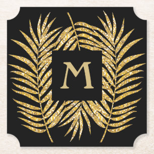 Glitter Palm Tree TICKET shape Paper Coaster