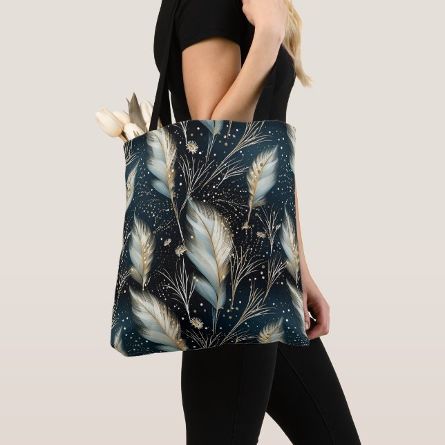Glitter Pampas Grass Tote Bag (Close Up)