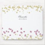 Glitter Party ⎥Personalised Mousepad<br><div class="desc">Rose and yellow gold glitter borders on top and bottom with custom elegant font monogram in the middle. Check our store for more items from this collection</div>