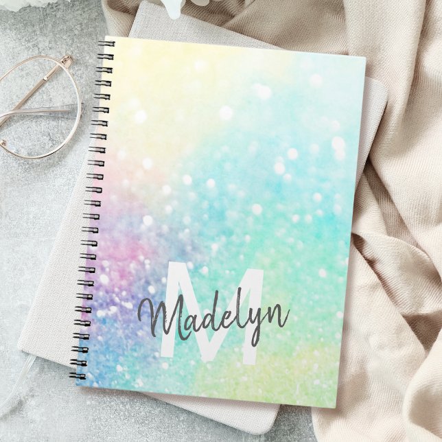 Glitter Pastel Bokeh Girly Colourful Pattern Notebook (Creator Uploaded)