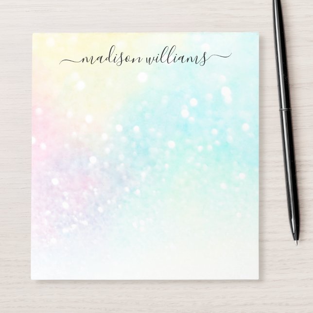 Glitter Pastel Bokeh Girly Colourful Pattern Notepad (Creator Uploaded)