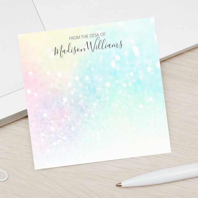 Glitter Pastel Bokeh Girly Colourful Pattern Post-it Notes (Creator Uploaded)