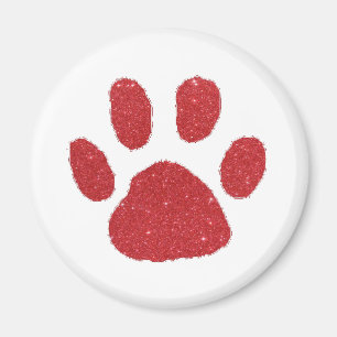 Glitter pawprint magnet