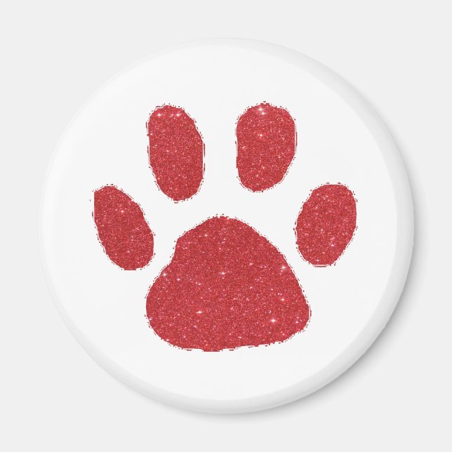 Glitter pawprint magnet (Front)