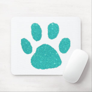 Glitter pawprint mouse pad
