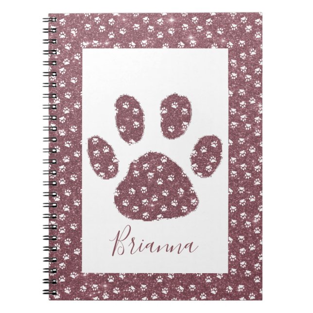 Glitter pawprint notebook (Front)