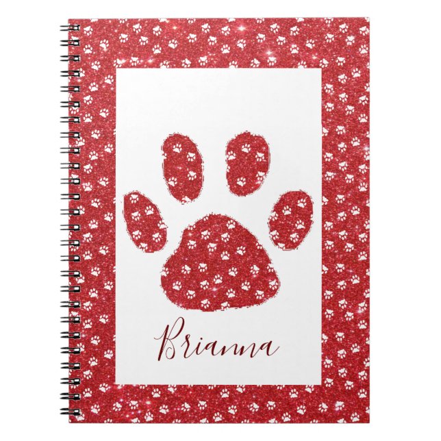 Glitter pawprint notebook (Front)