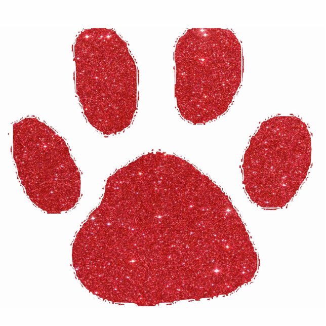 Glitter pawprint  photo sculpture magnet (Front)