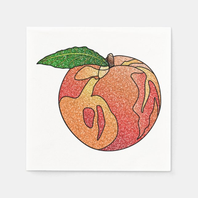 Glitter Peach Napkin (Front)