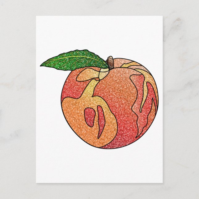 Glitter Peach Postcard (Front)