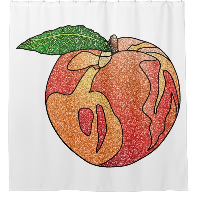 Glitter Peach Shower Curtain (Front)