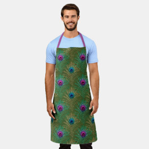 Glitter Peacock Feather Series Design 17  Apron