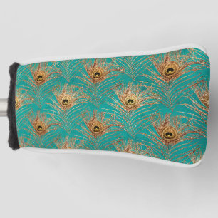 Glitter Peacock Feathers Pattern   Golf Head Cover
