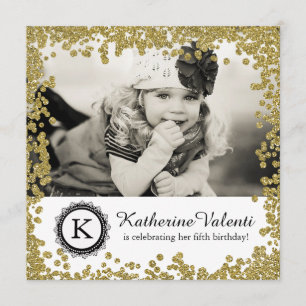 Glitter Photo Birthday Party Invitation